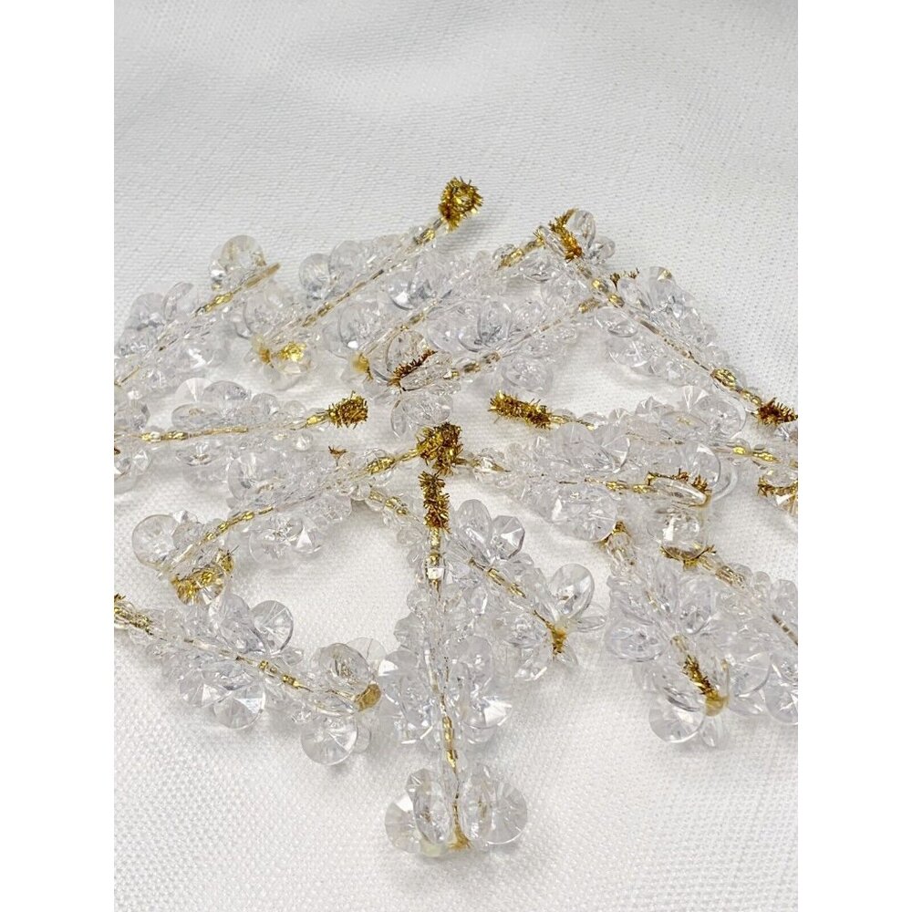 Vtg Christmas Tree Handmade Ornaments Beaded Sparkly Lot Of 14 2.5"T Hanging